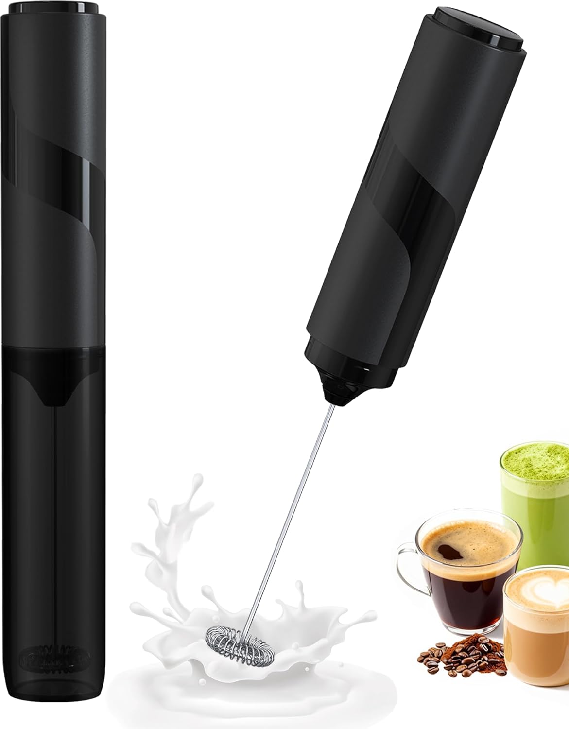 Milk Frother - Electric Milk Frother Handheld, Battery Powered