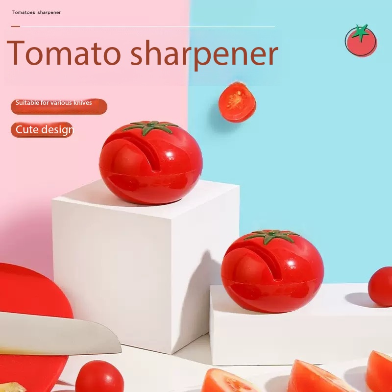 Small Kitchen Gadgets Gifts - Novelty Tomato Design Knife Sharpener, Cute