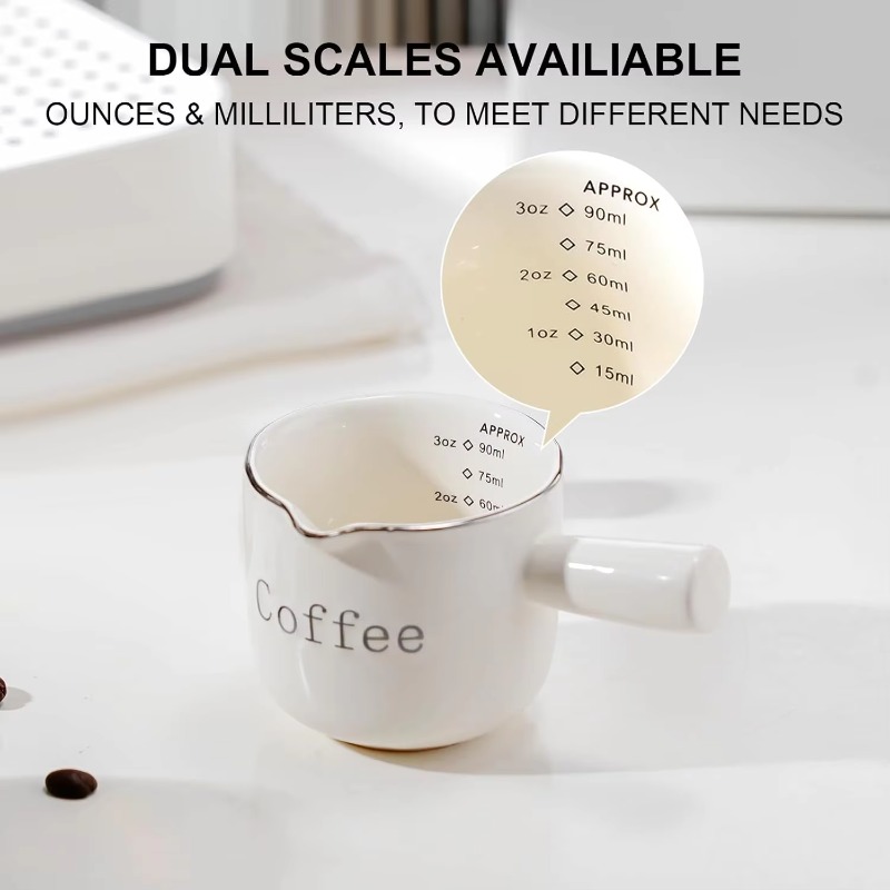 Milk Frother - Mini Ceramic Coffee Cup with Handle