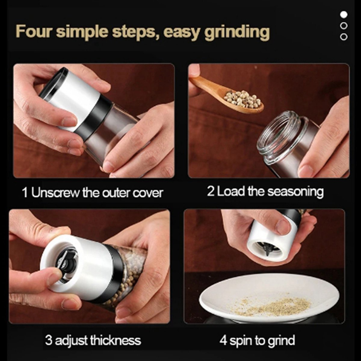 Manual Salt Pepper Grinder Tra - Kitchen Gadgets In のレビューと価格