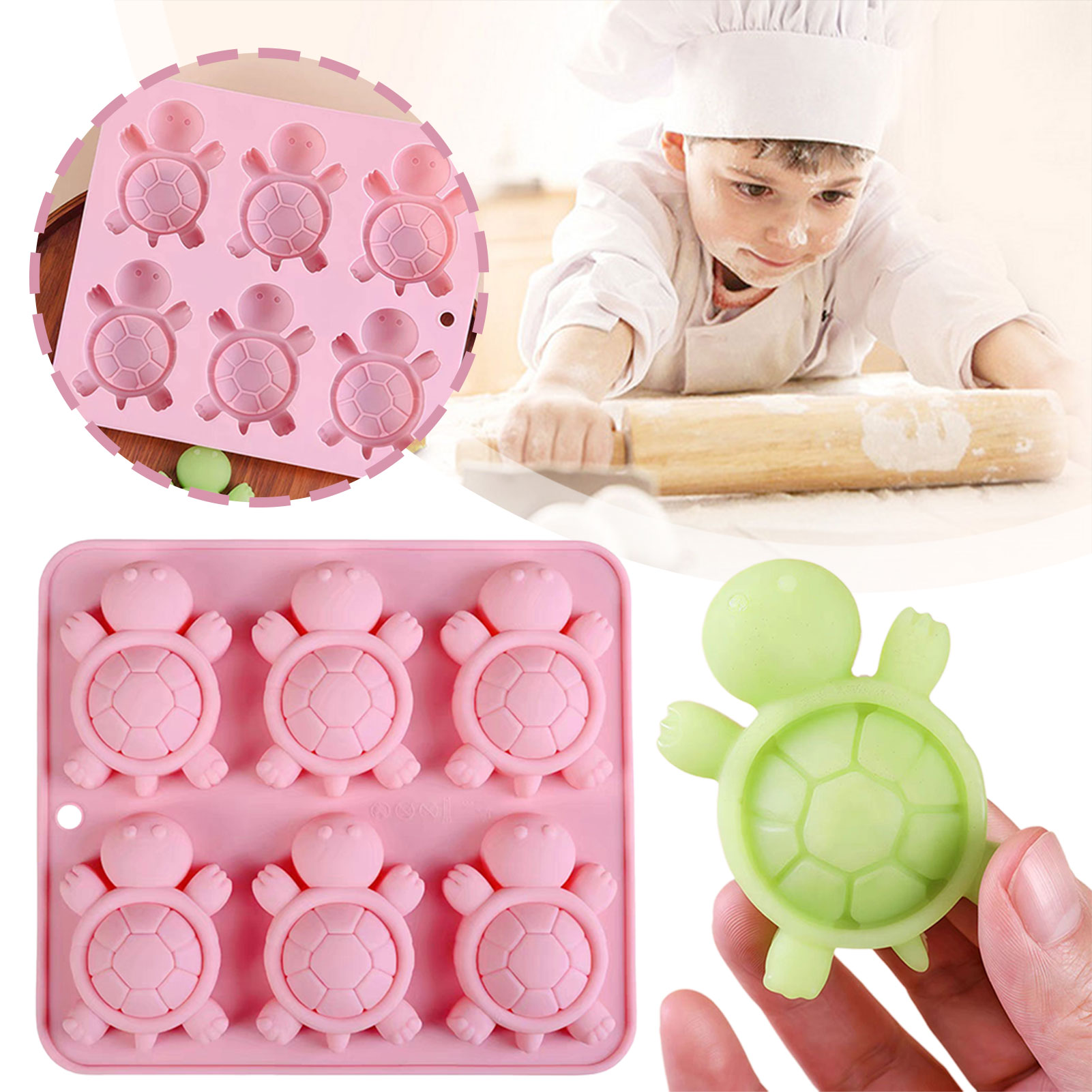 Turtles Ice Tray 3D Tortoises  - Kitchen Gadgets Baking のレビューと価格