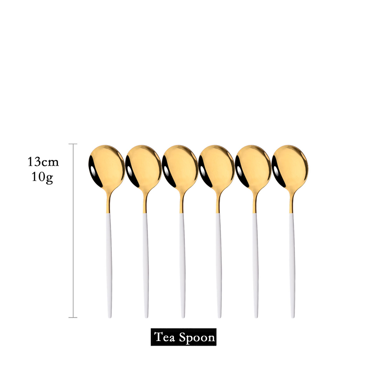 6Pcs Mirror White Gold Tea Spo - Kitchen Gadgets Gold のレビューと価格