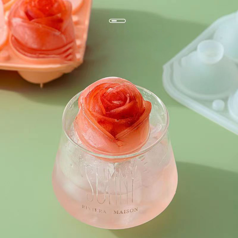 3D Rose Ice Molds 4 Holes Ice  - Kitchen Gadgets Baking のレビューと価格