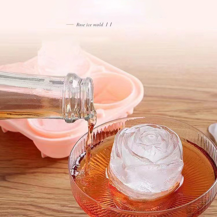 3D Rose Ice Molds 4 Holes Ice  - Kitchen Gadgets Baking のレビューと価格