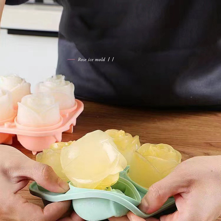 3D Rose Ice Molds 4 Holes Ice  - Kitchen Gadgets Baking のレビューと価格