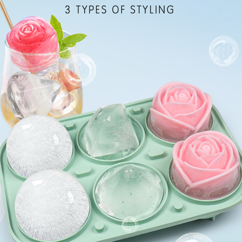 3D Rose Diamond Round Ice Cube - Kitchen Gadgets Baking のレビューと価格