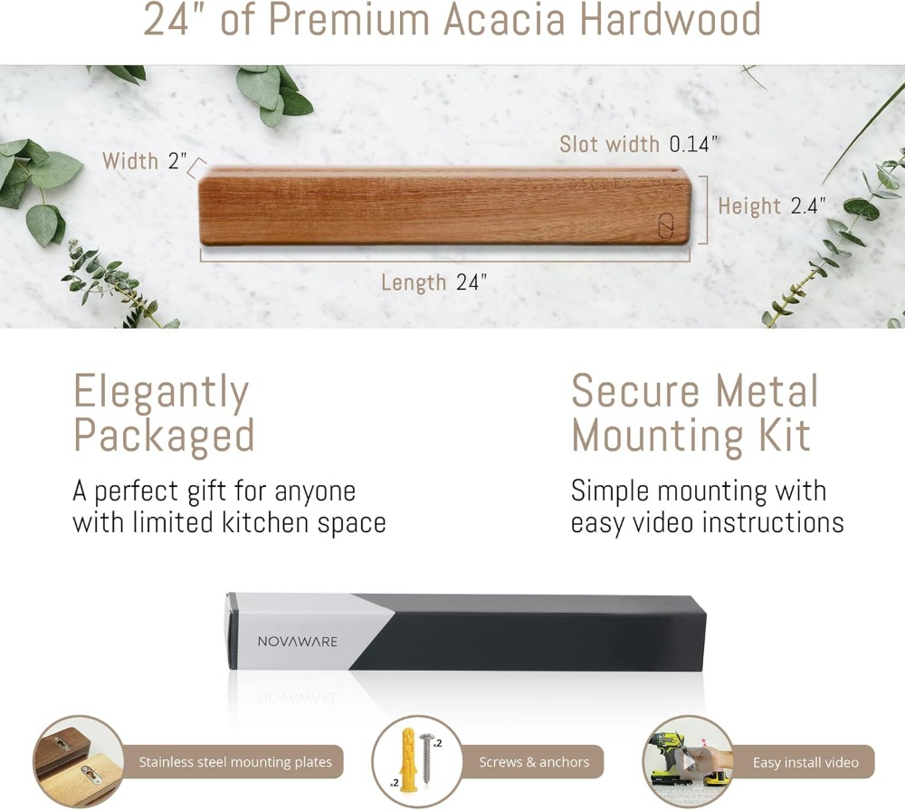 Premium 24 inch Magnetic Knife - Magnetic Knife Strip のレビューと価格