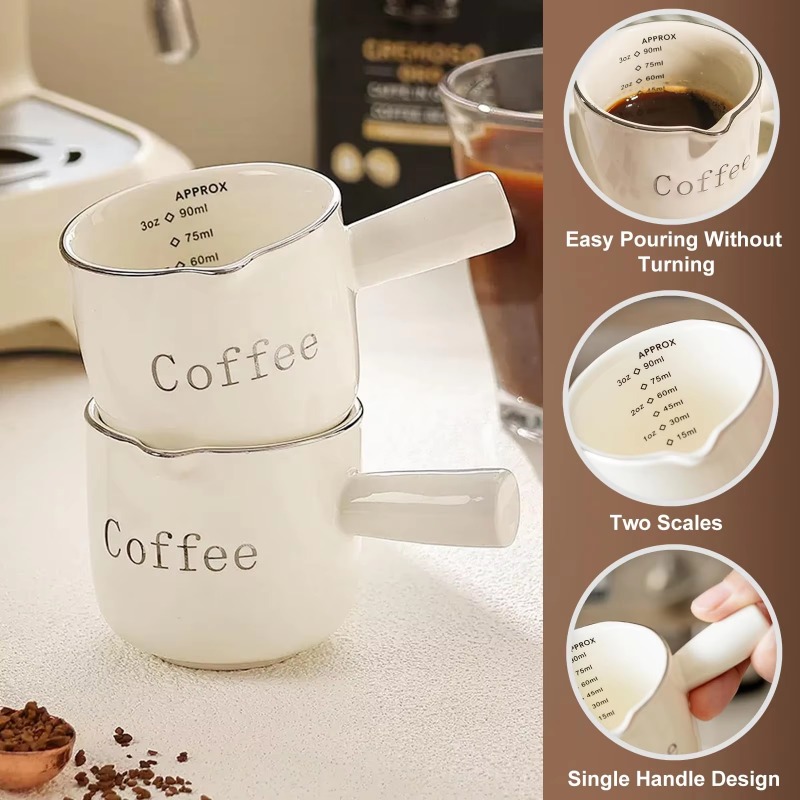 Mini Ceramic Coffee Cup with H - Milk Frother のレビューと価格