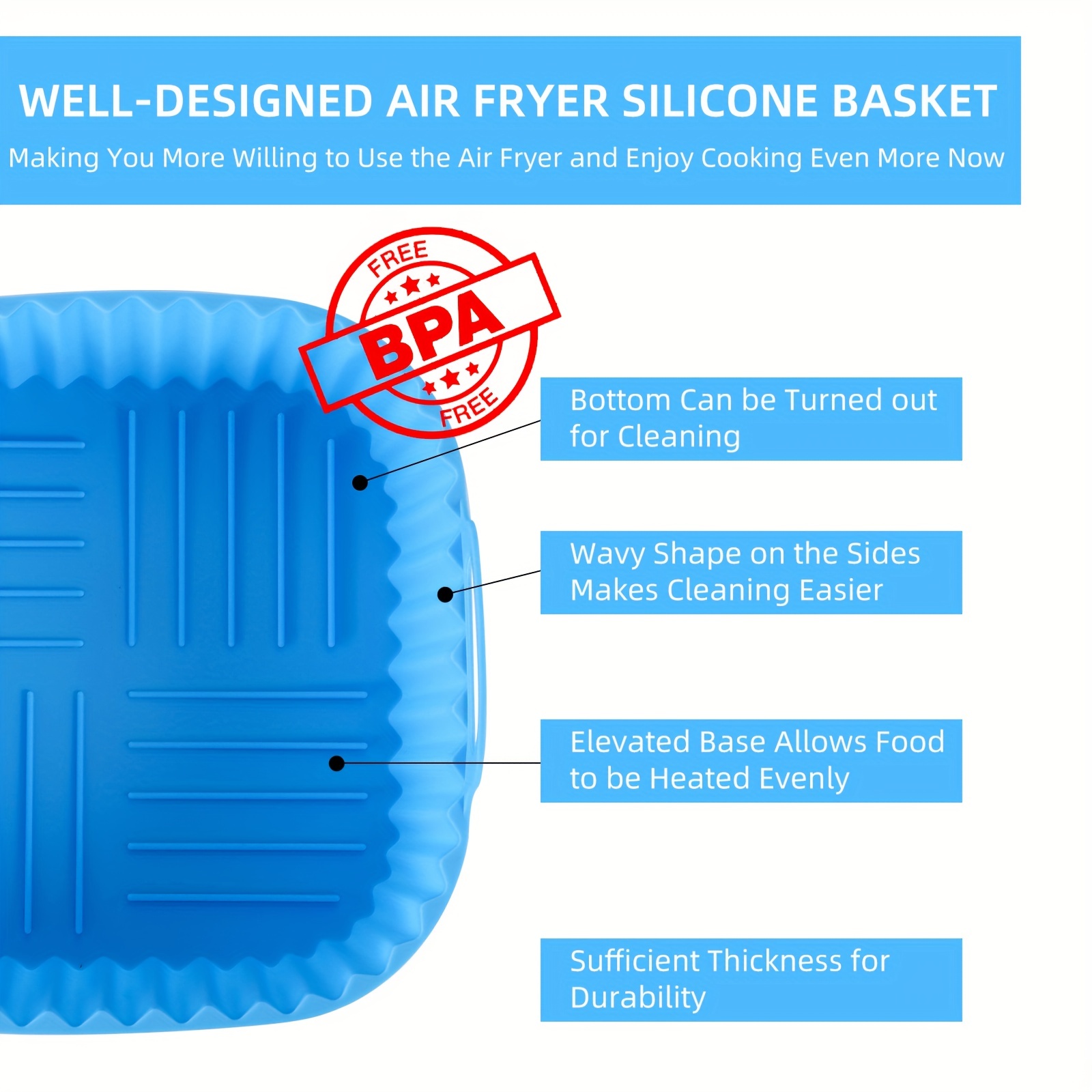 1 square silicone air fryer li - Kitchen Gadgets Baking のレビューと価格