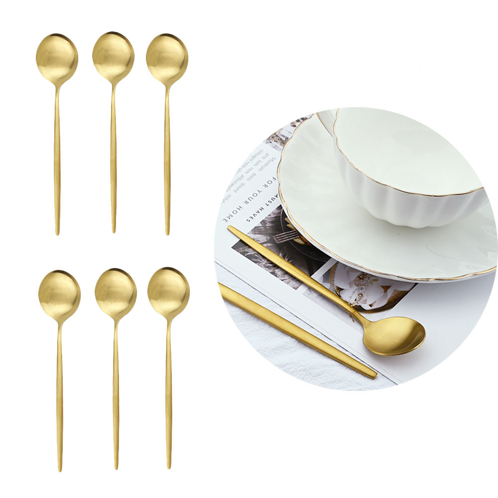6Pcs Matte Stainless Steel Tea - Kitchen Gadgets Gold のレビューと価格