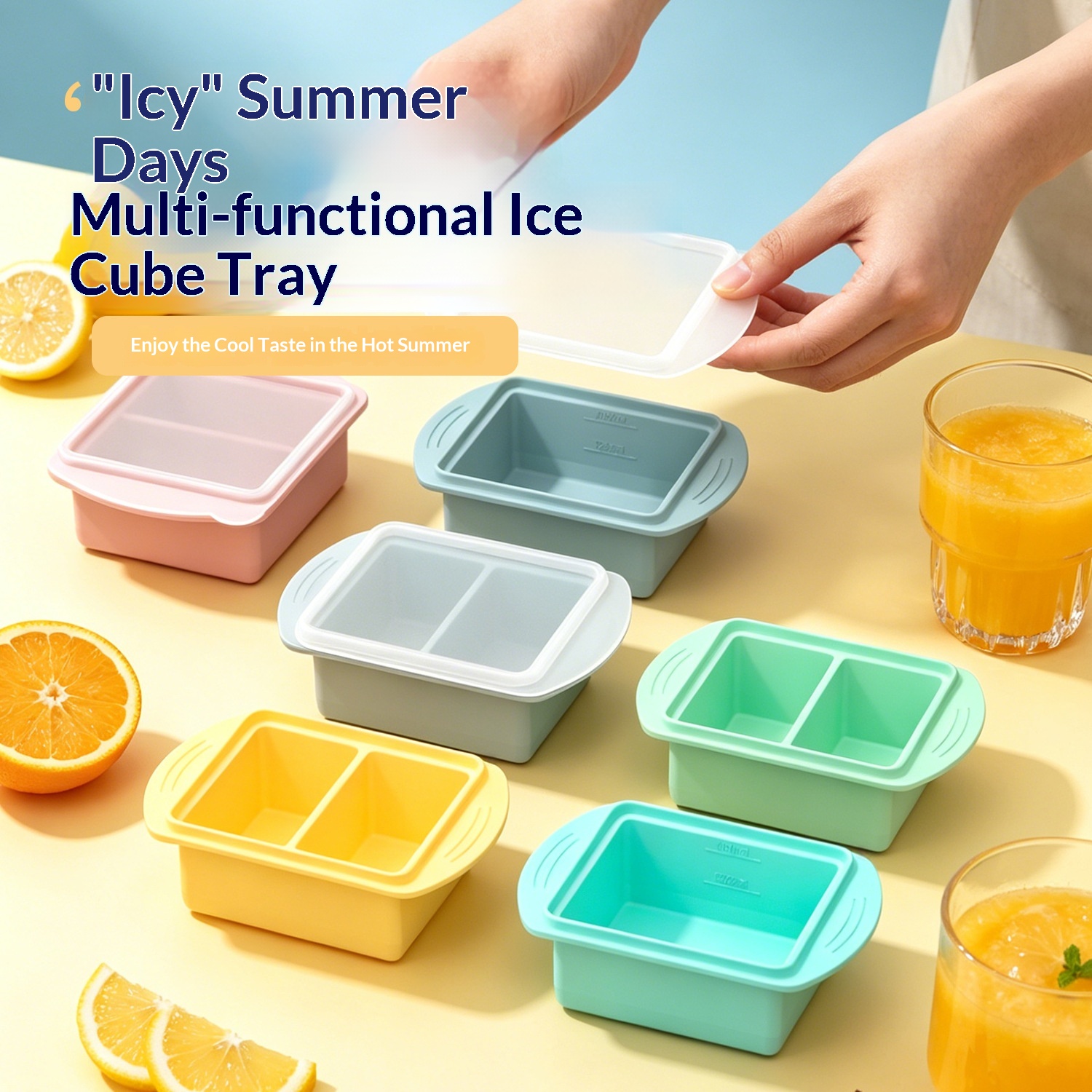 Silicone Ice Cube Mold with Li - Kitchen Gadgets Baking のレビューと価格